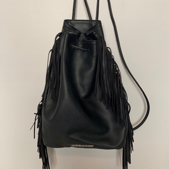 Victoria's Secret Handbags - Victoria's Secret BLACK BACKPACK WITH FRINGE